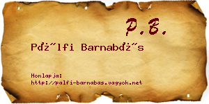 Pálfi Barnabás névjegykártya