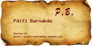 Pálfi Barnabás névjegykártya